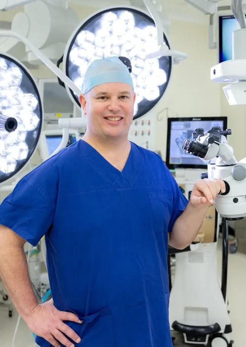 Dr Adrian Hunt in the operating theatre