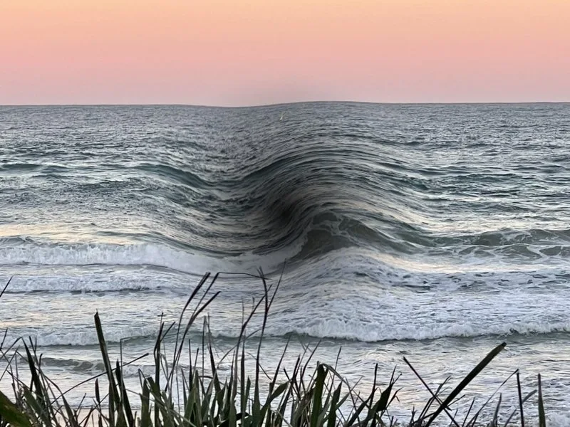 Distorted vision — ocean view with wavy distortion